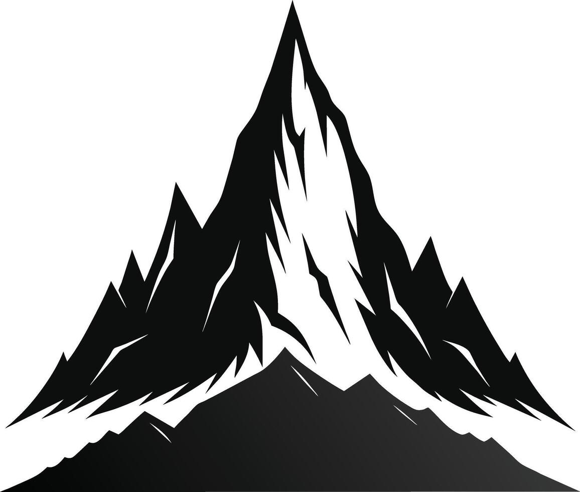 mountain silhouette black and white design vector