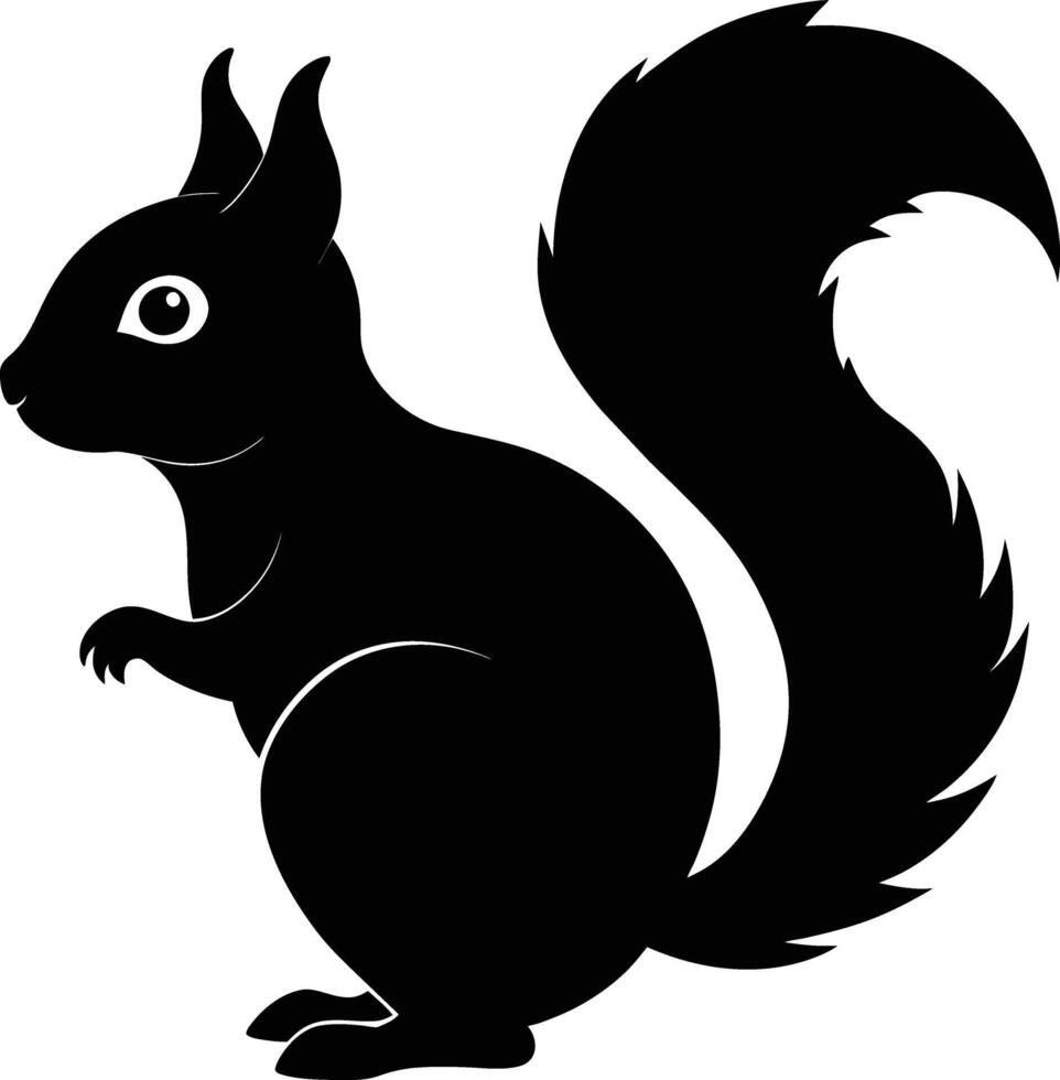 squirrel silhouette on white background vector