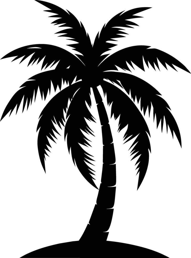 palm tree silhouette on white background vector