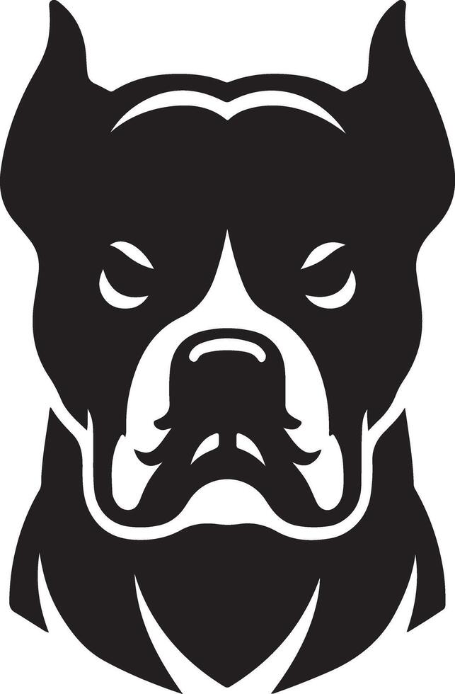 minimal angry Pitbull dog silhouette, black color silhouette 24 vector