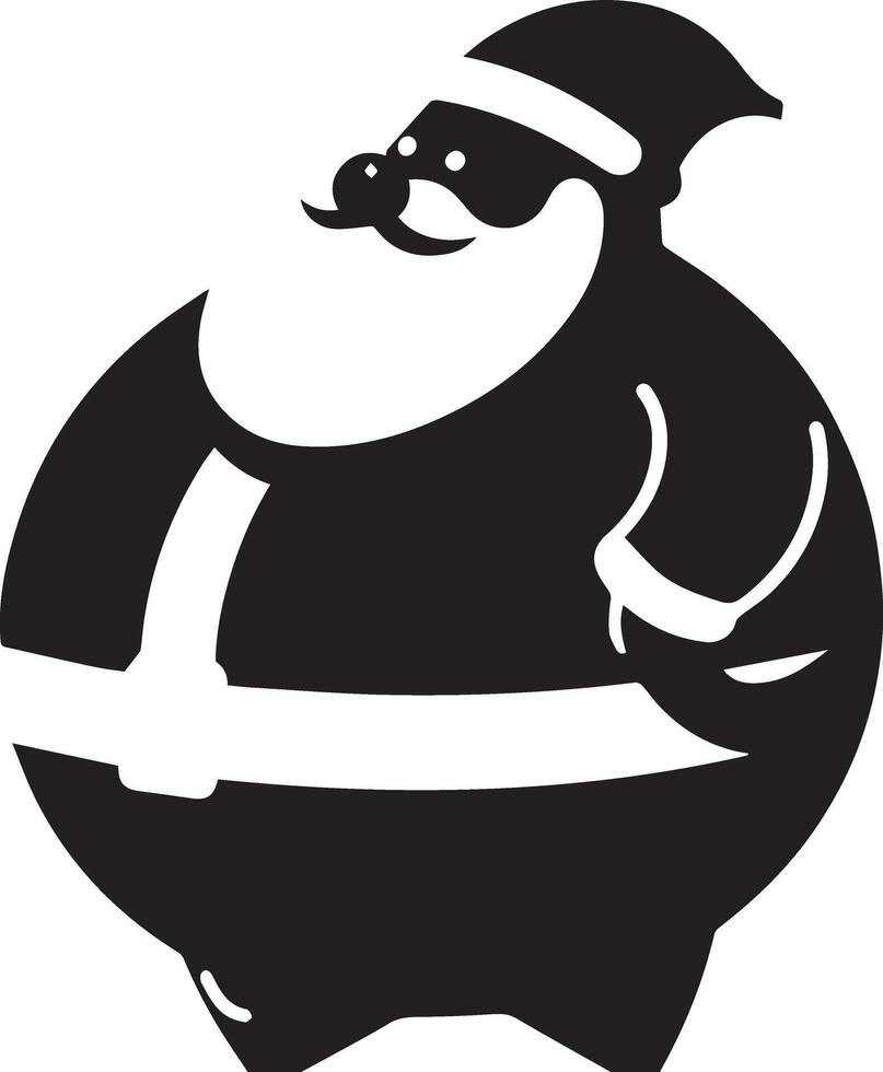 minimal carton funny character, Santa Claus, silhouette 20 vector