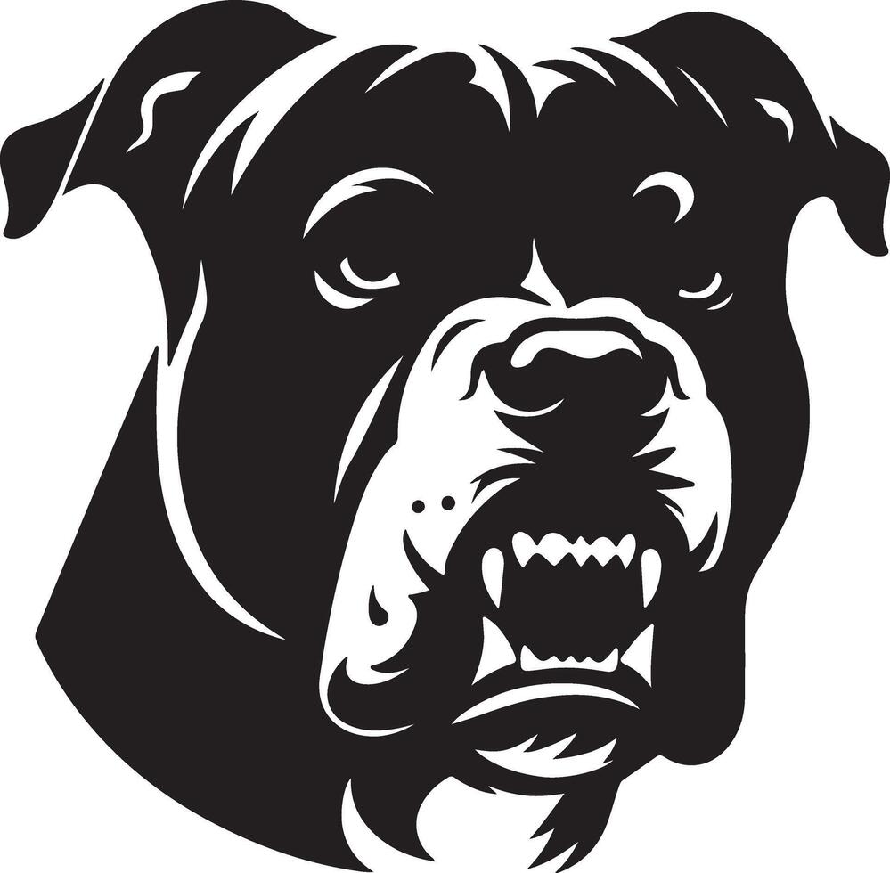 minimal angry Pitbull dog silhouette, black color silhouette 4 vector