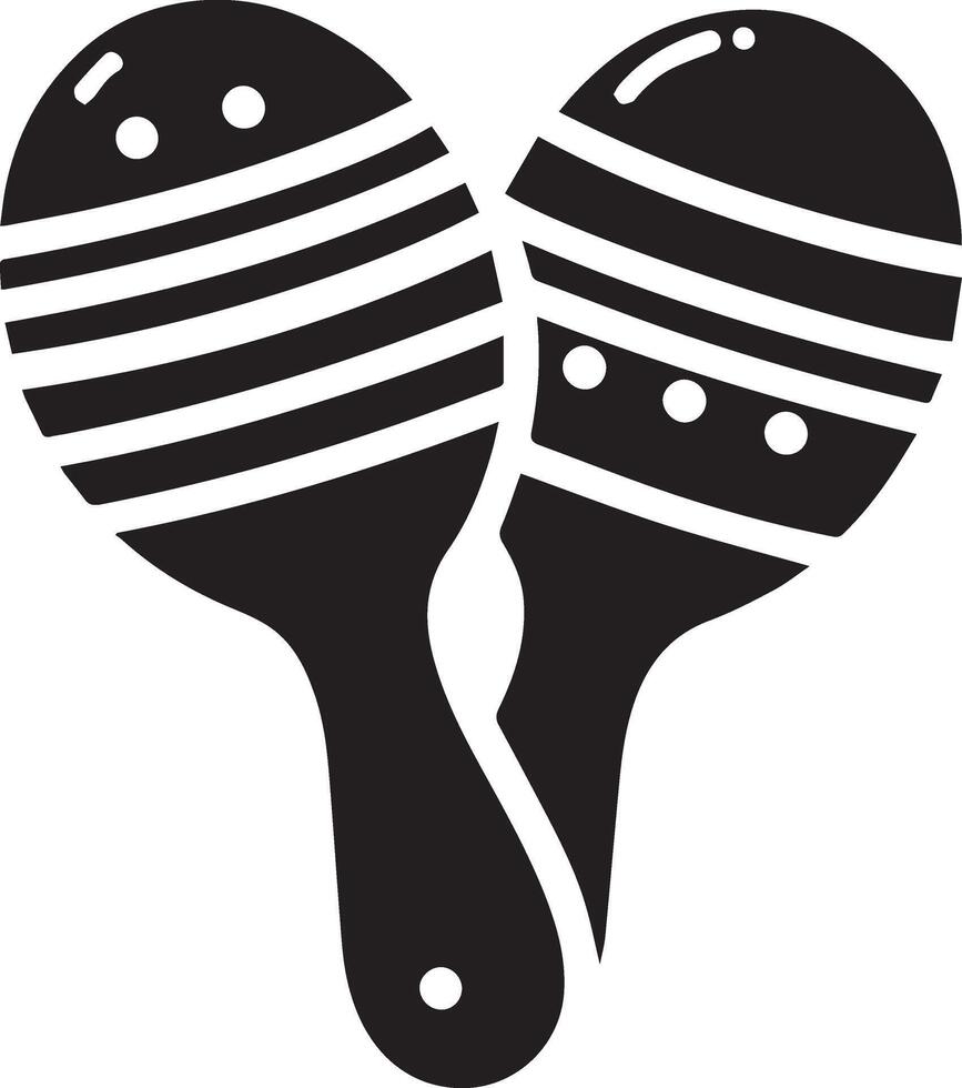 Minimal Maracas icon silhouette, white background, fill with black vector