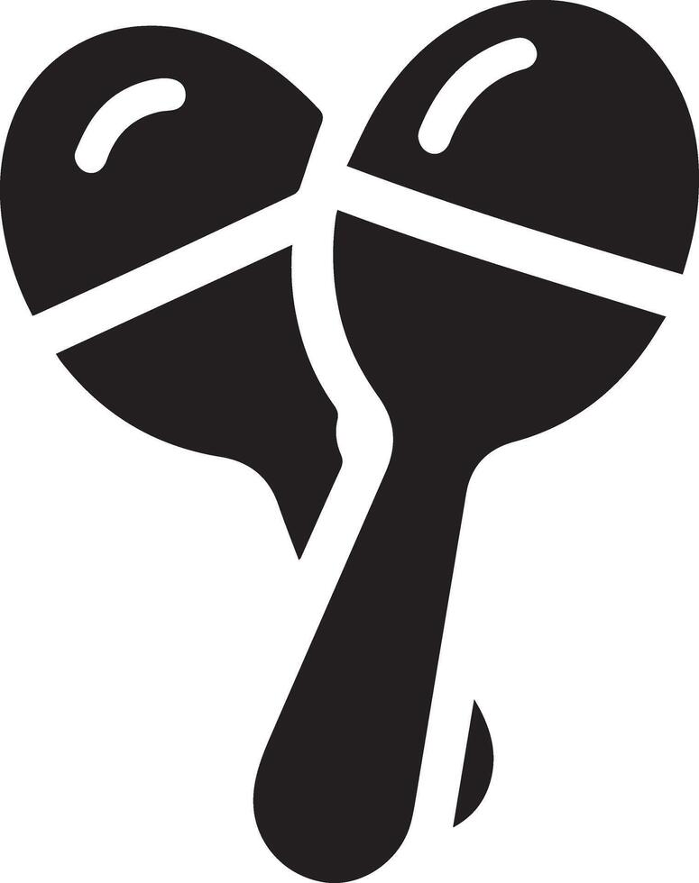 Minimal Maracas icon silhouette, white background, fill with black vector