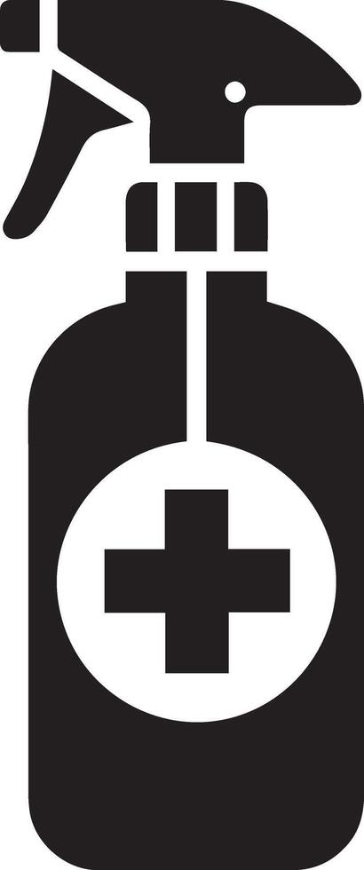 Minimal Spray bottle icon silhouette, white background, fill with black 2 vector