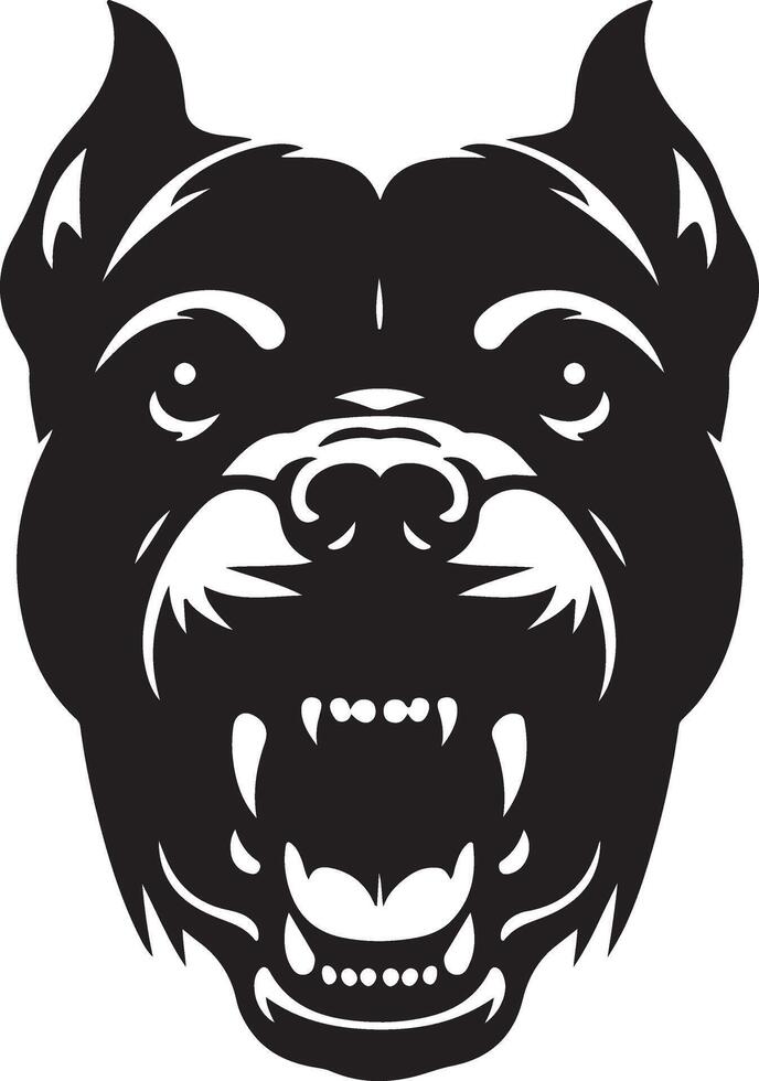 minimal angry Pitbull dog silhouette, black color silhouette 25 vector