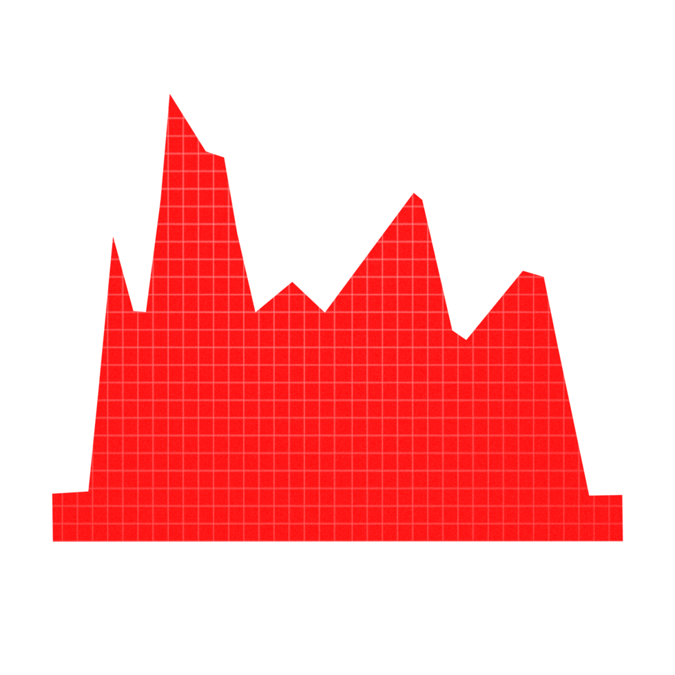 Red going down stock icon on transparent background. png