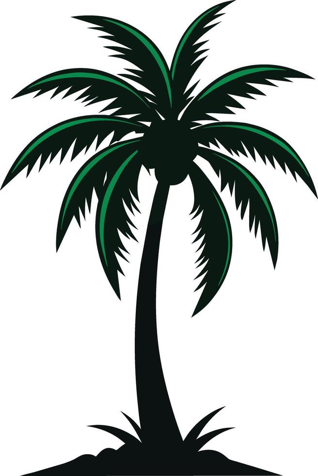 palm tree silhouette on white background vector