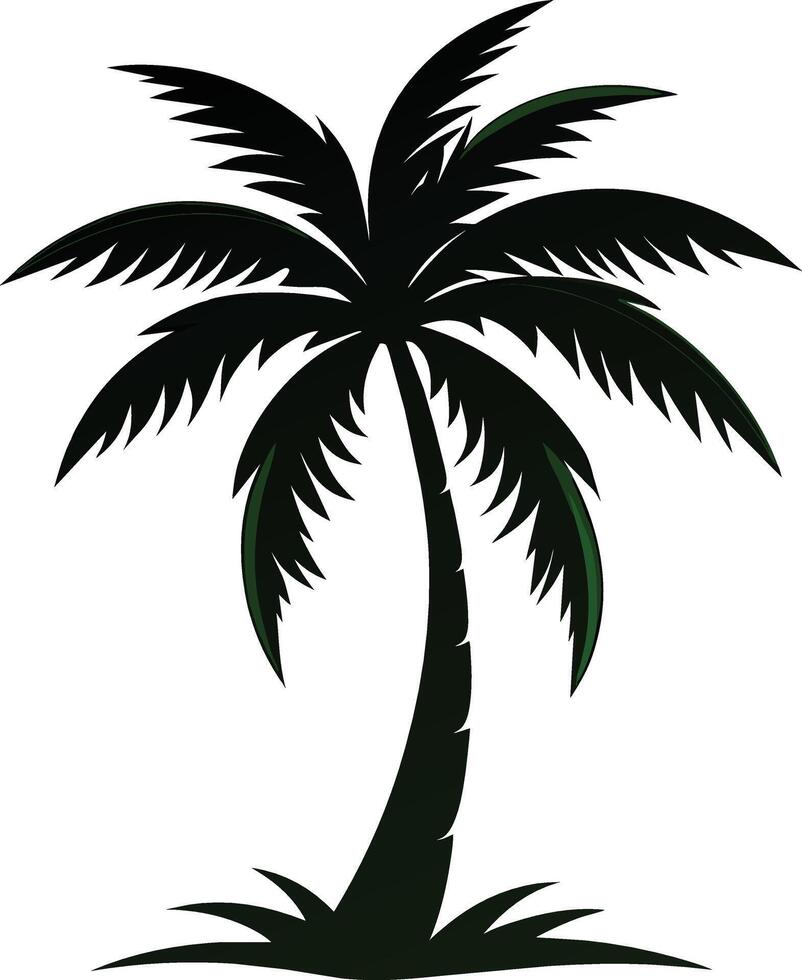 silueta de palmera sobre fondo blanco vector