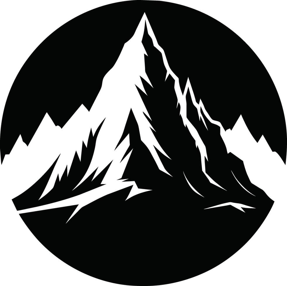 mountain silhouette black and white design vector