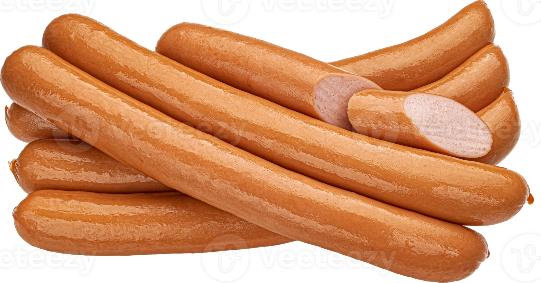 Hot dog sausage isolated, full depth of field png
