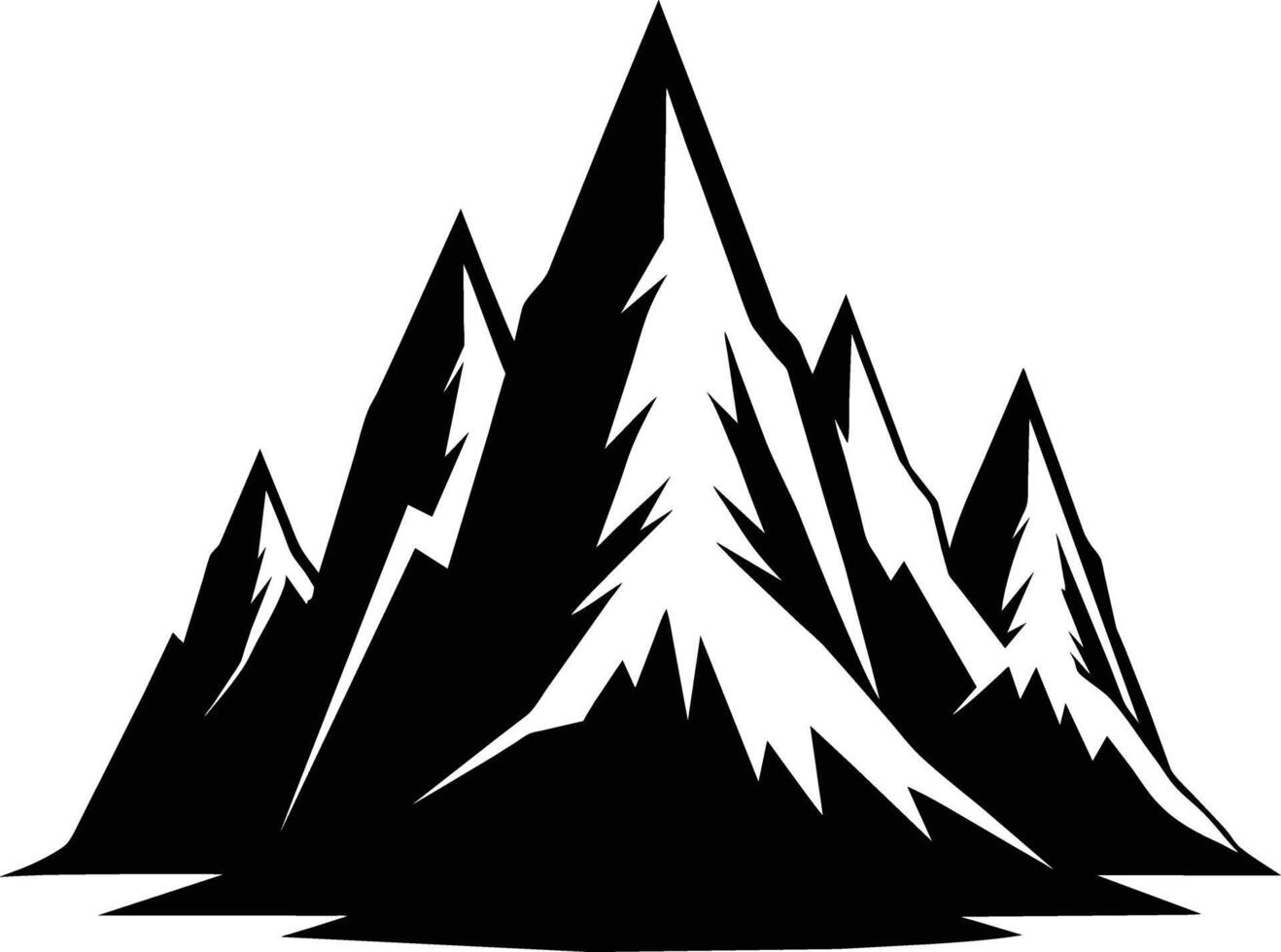 mountain silhouette black and white design vector