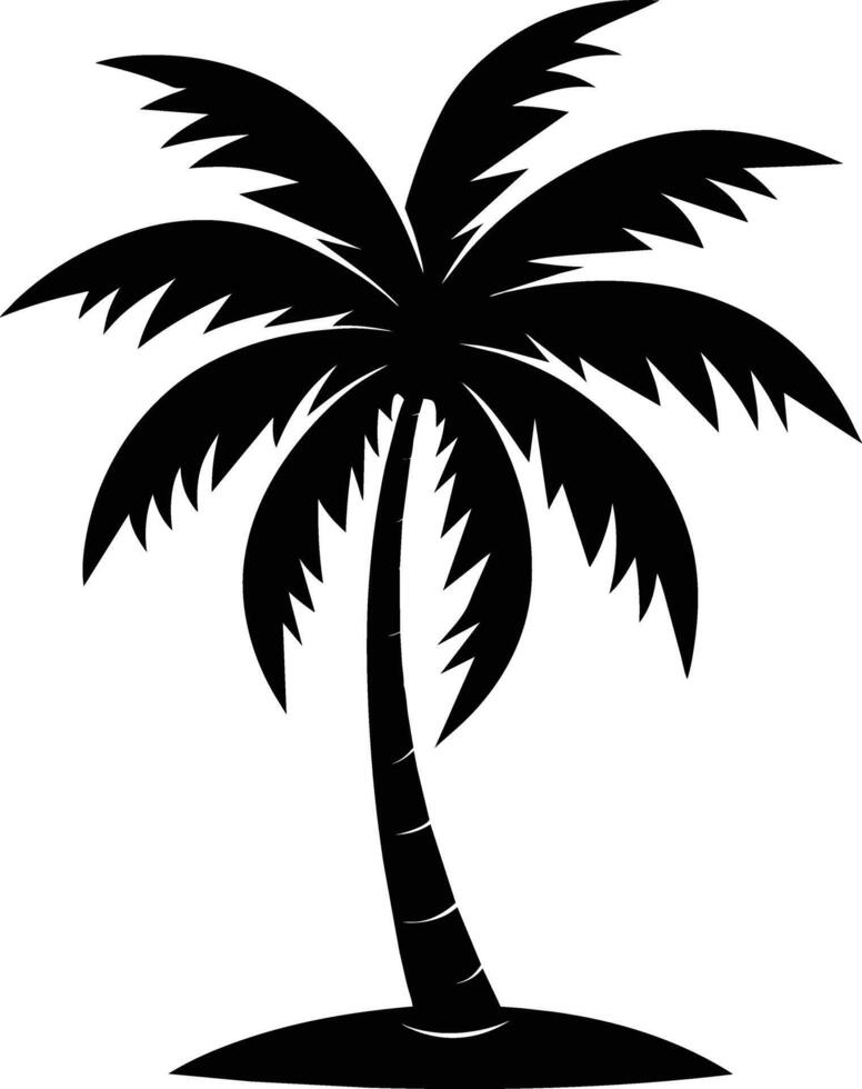 palm tree silhouette on white background vector