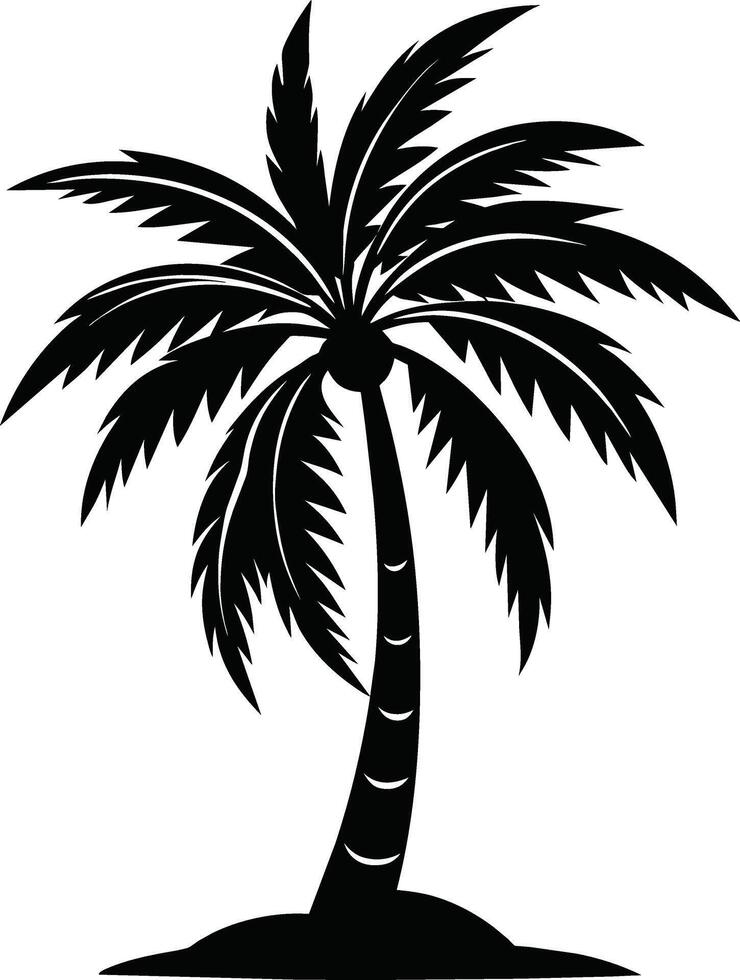 silueta de palmera sobre fondo blanco vector