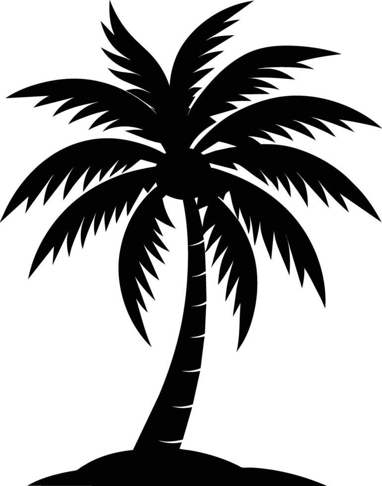 palm tree silhouette on white background vector