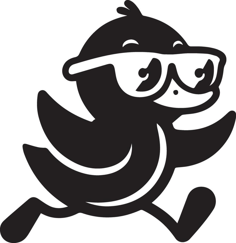 MR. Duck Funny Carton Character silhouette, Duck Wear a sun glass 3 vector