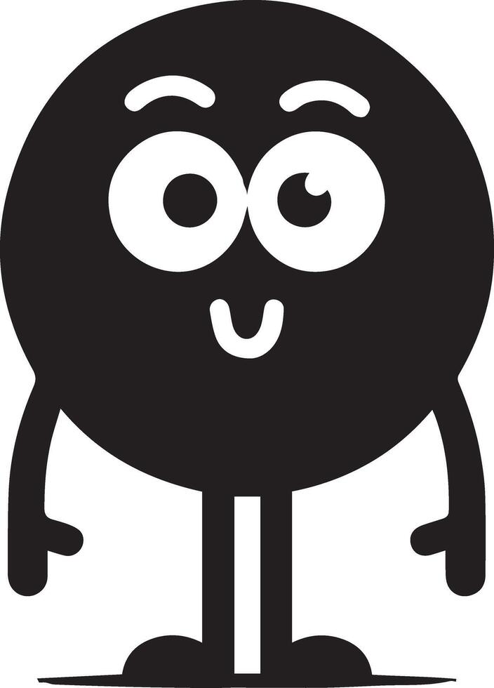 minimal carton funny character, Mr.Funny, silhouette, black color silhouette, white background 29 vector