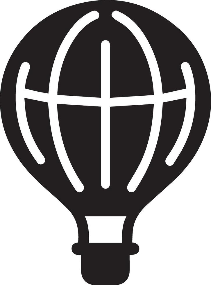 minimal Air balloon icon silhouette black color white background 2 vector