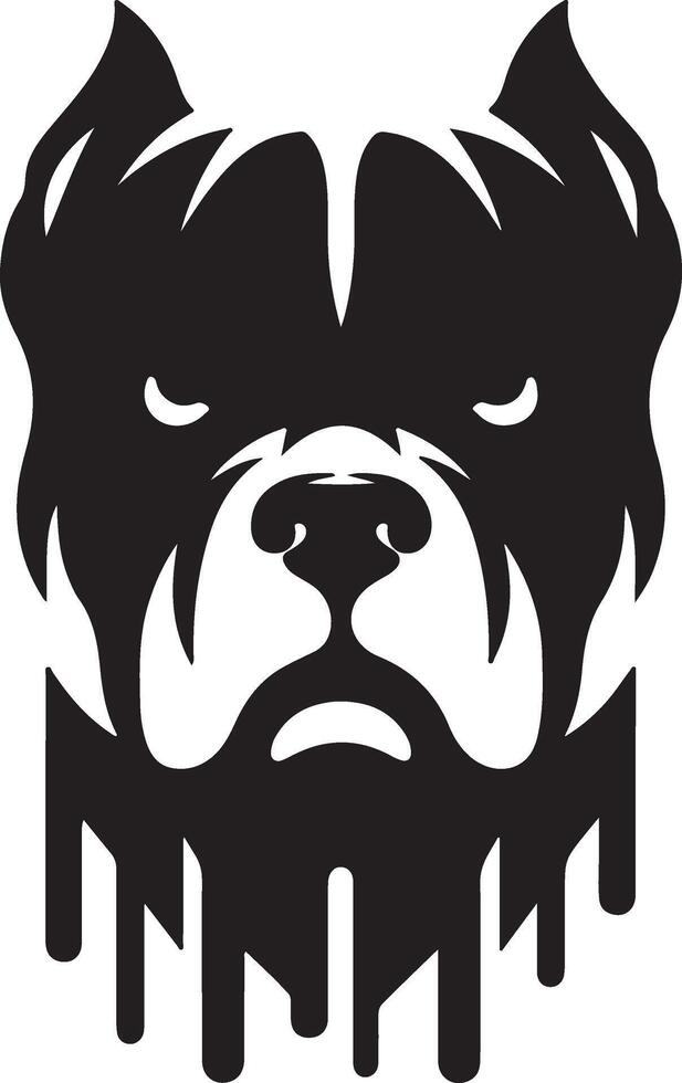 minimal angry Pitbull dog silhouette, black color silhouette 13 vector