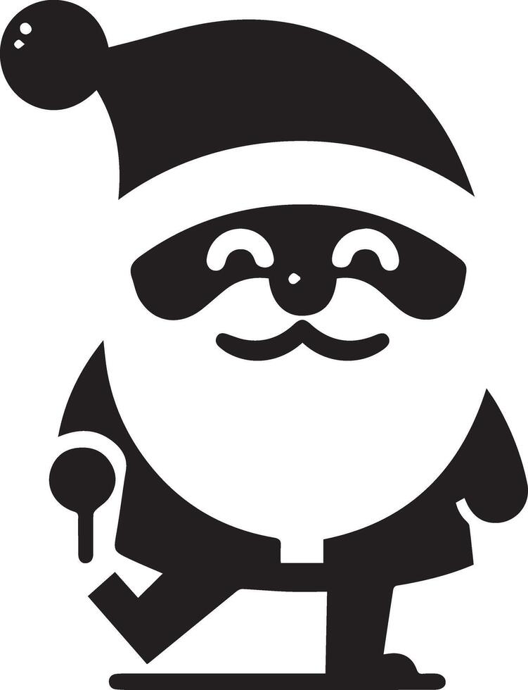 minimal carton funny character, Santa Claus, silhouette 3 vector