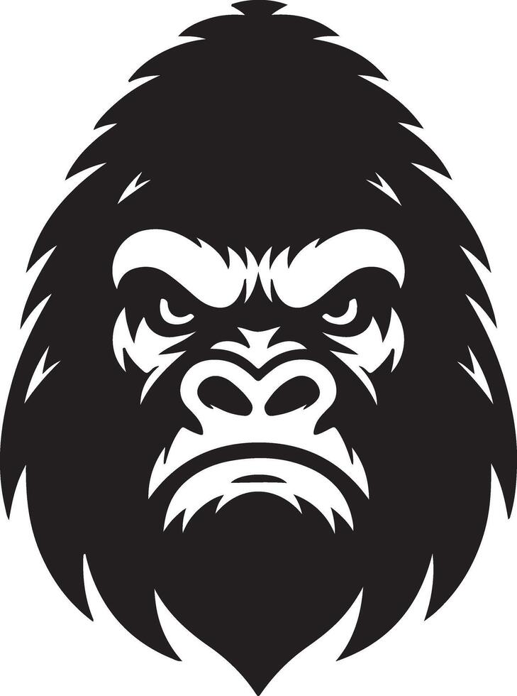 angry Gorilla howling face logo silhouette , black color silhouette 8 vector