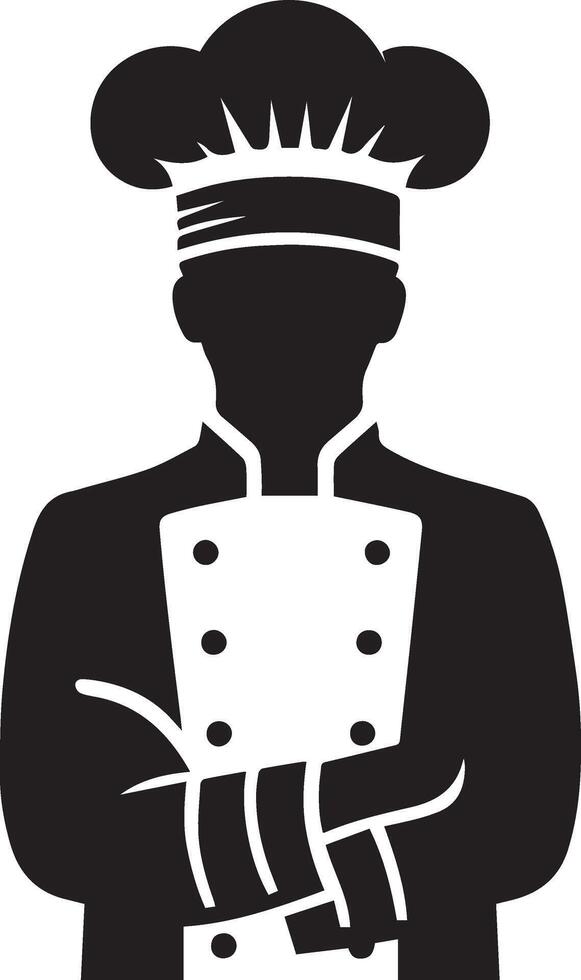 minimal chef uniform and face silhouette, silhouette, black color, white background 15 vector