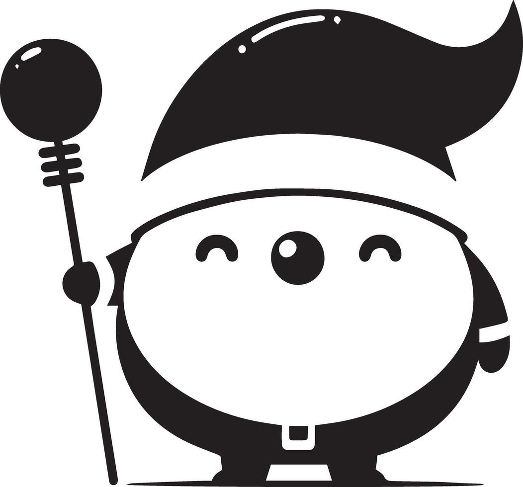 minimal carton funny character, Santa Claus, silhouette 17 vector