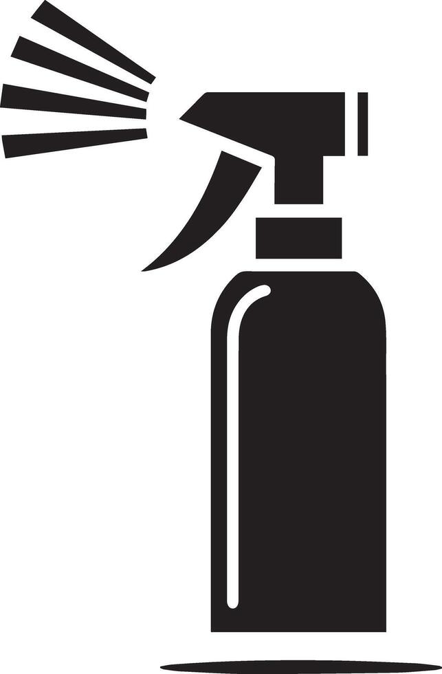 Minimal Spray bottle icon silhouette, white background, fill with black 6 vector