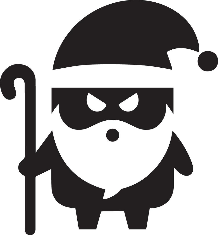 minimal carton funny character, Santa Claus, silhouette 4 vector