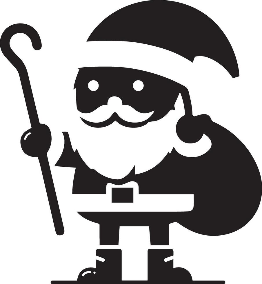 minimal carton funny character, Santa Claus, silhouette 14 vector