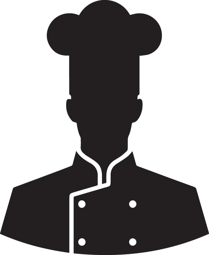 minimal chef uniform and face silhouette, silhouette, black color, white background 20 vector