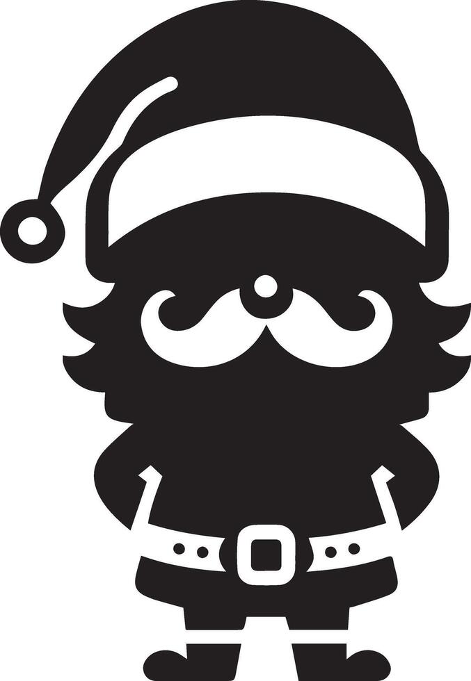 minimal carton funny character, Santa Claus, silhouette 6 vector