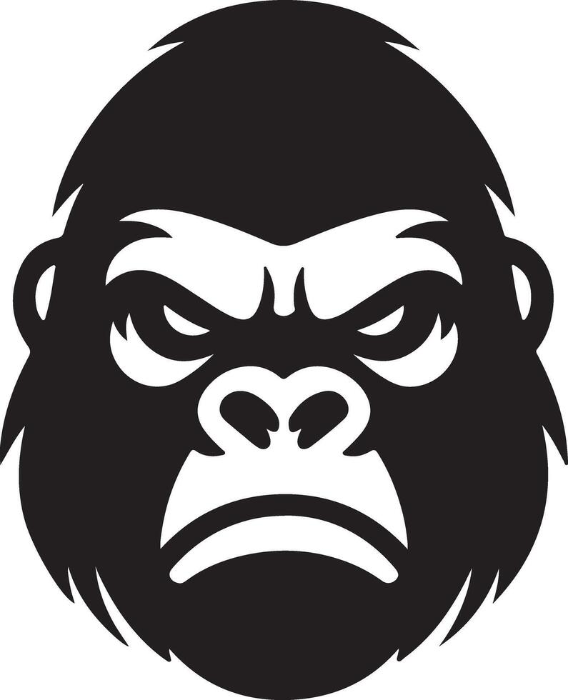 angry Gorilla howling face logo silhouette , black color silhouette 24 vector