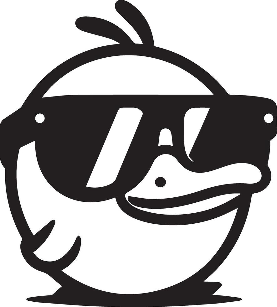 MR. Duck Funny Carton Character silhouette, Duck Wear a sun glass 12 vector