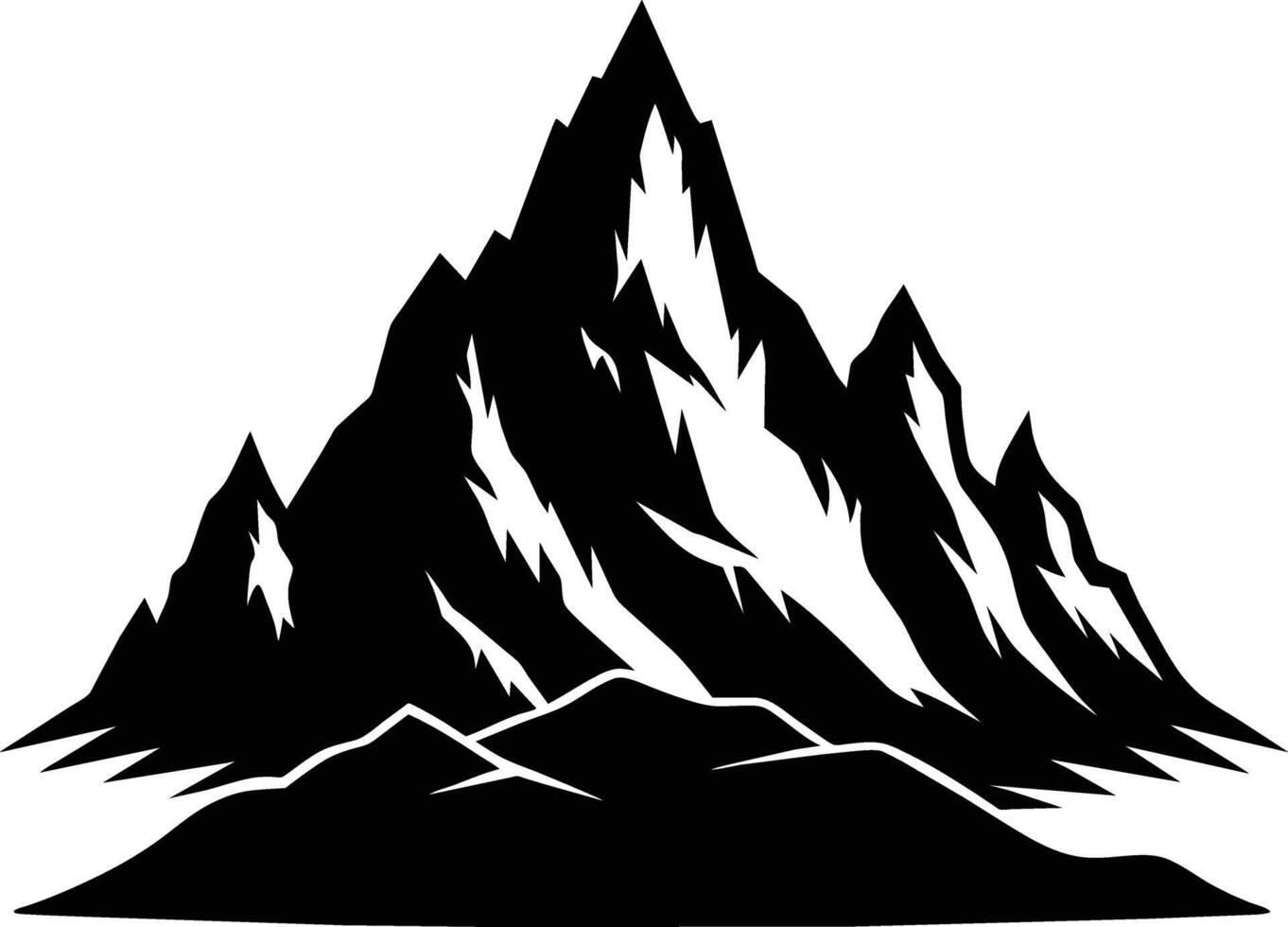 mountain silhouette black and white design vector