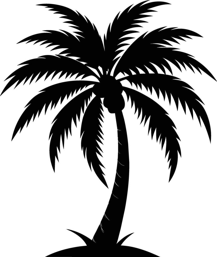 palm tree silhouette on white background vector