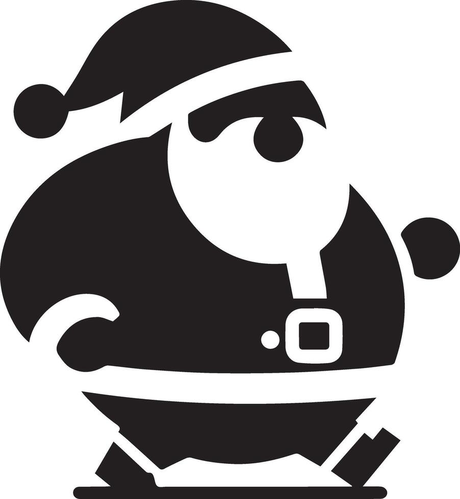 minimal carton funny character, Santa Claus, Silhouette 2 vector