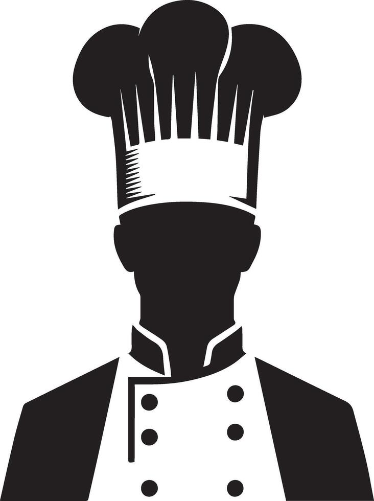 minimal chef uniform and face silhouette, silhouette, black color, white background 8 vector