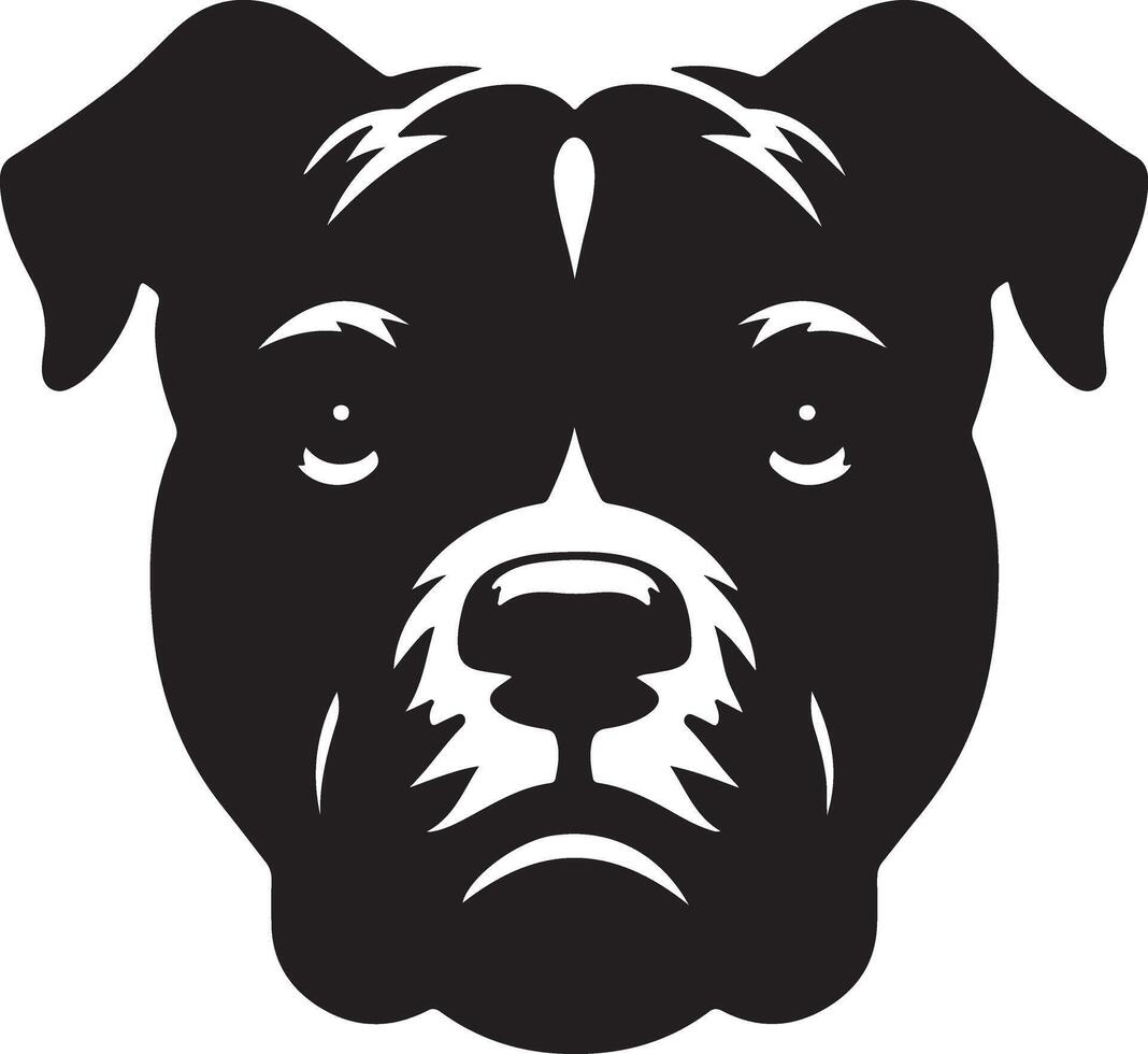 minimal angry Pitbull dog silhouette, black color silhouette 19 vector