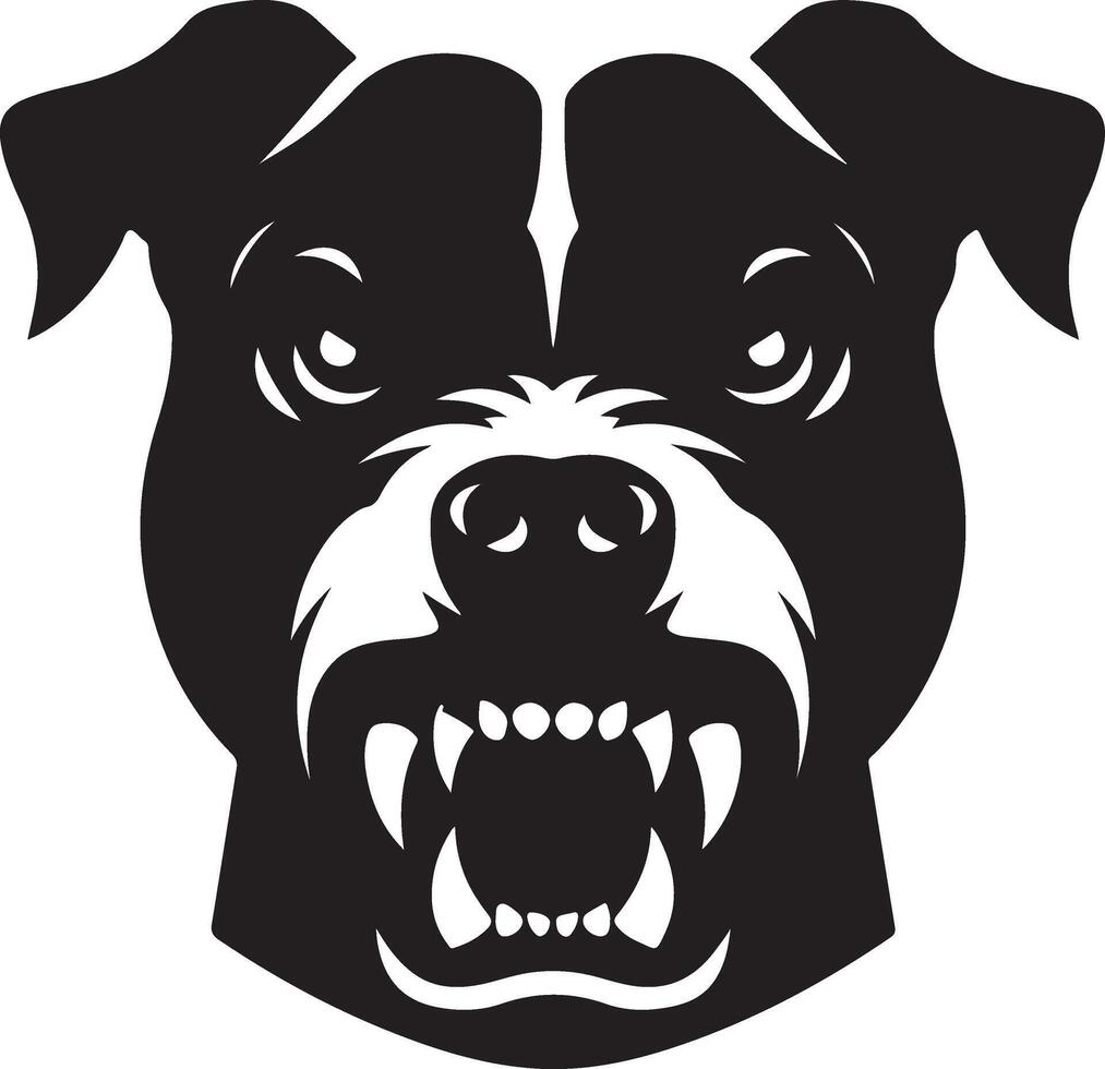 minimal angry Pitbull dog silhouette, black color silhouette 23 vector