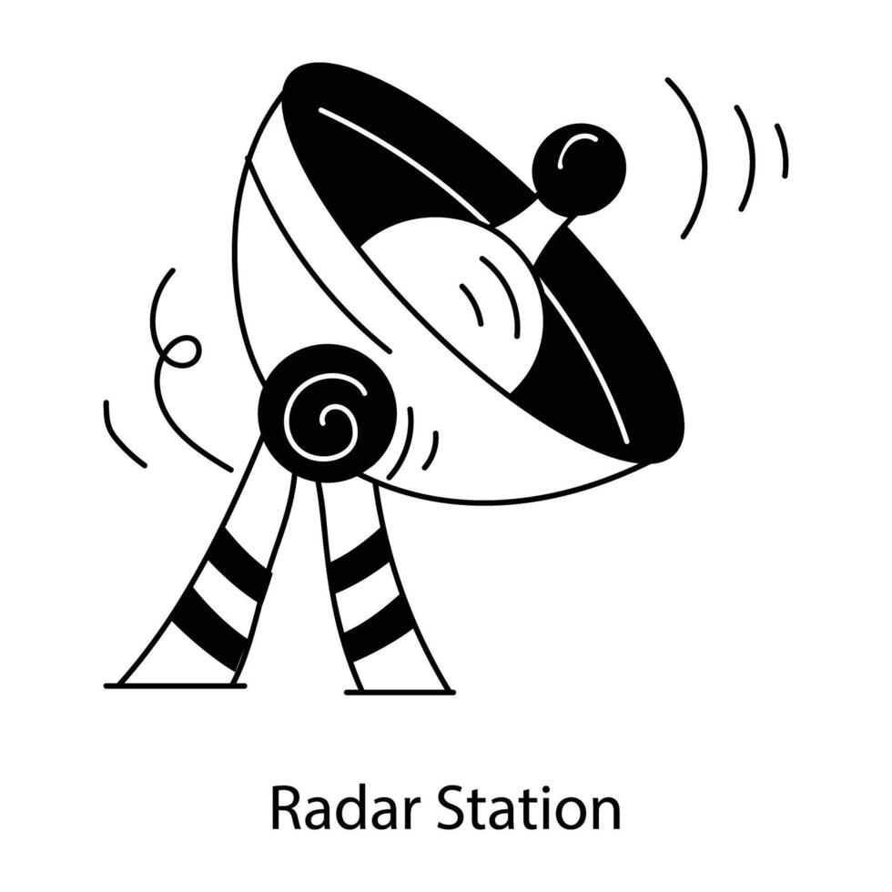 Trendy Radar Station vector