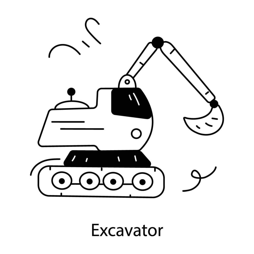 Trendy Excavator Concepts vector
