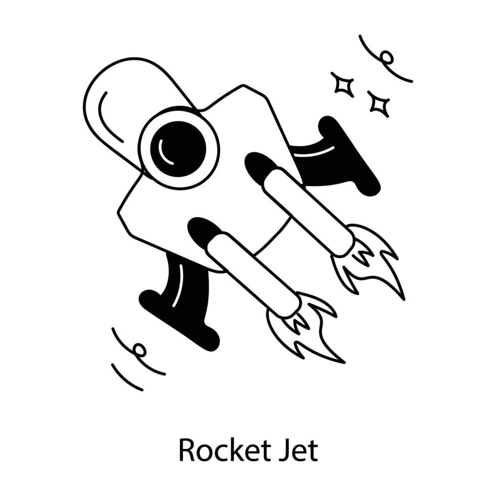 Trendy Rocket Jet vector