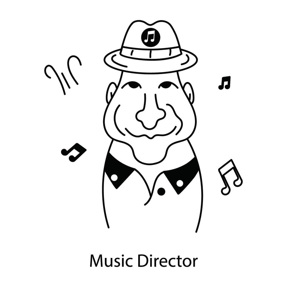 Trendy Music Director vector