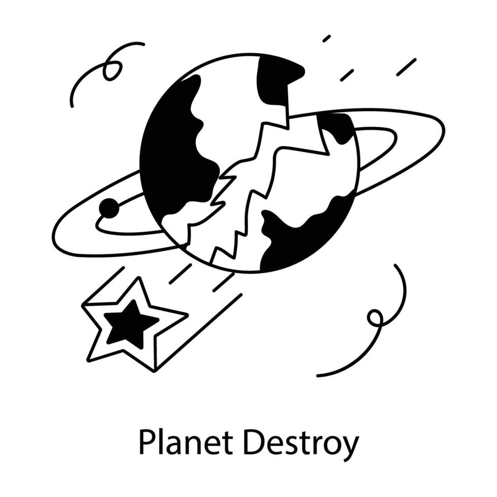 Trendy Planet Destroy vector