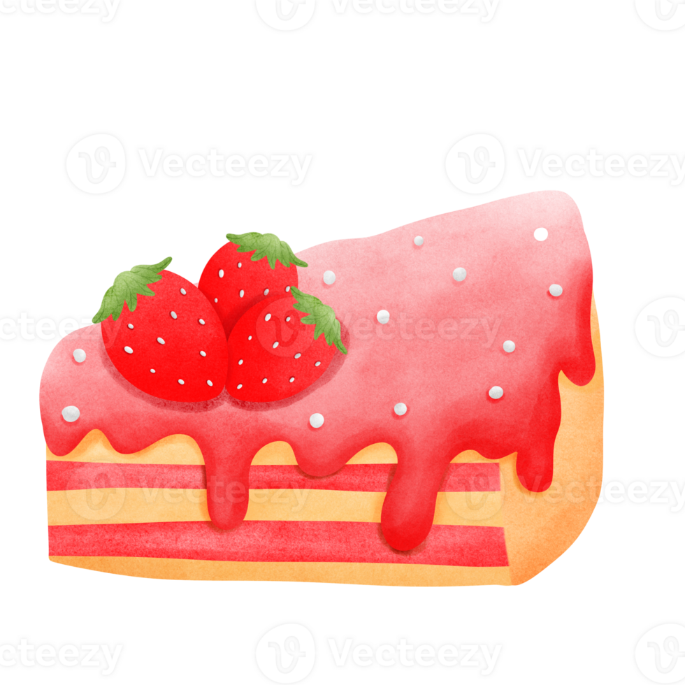 strawberry cake with cream png