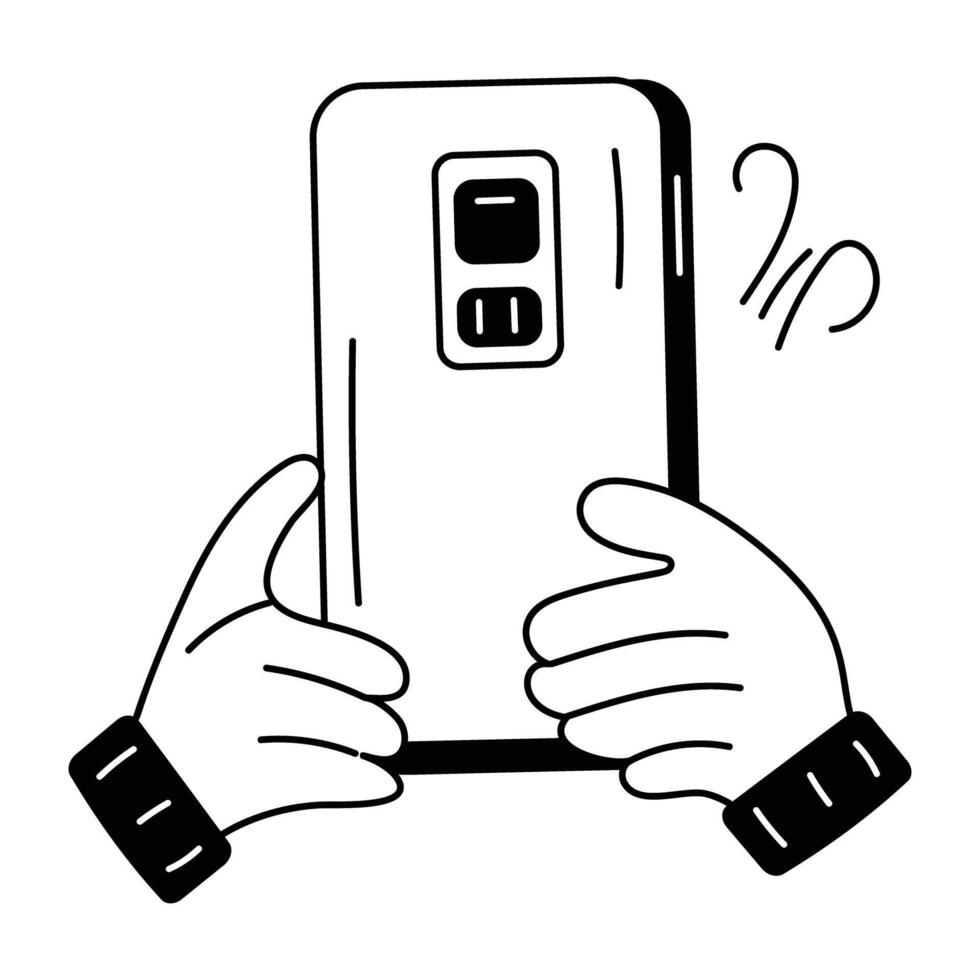 Trendy Handheld Gadget vector