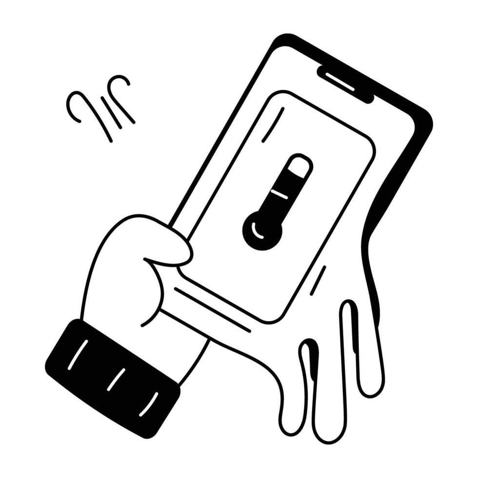 Trendy Phone Overheating vector