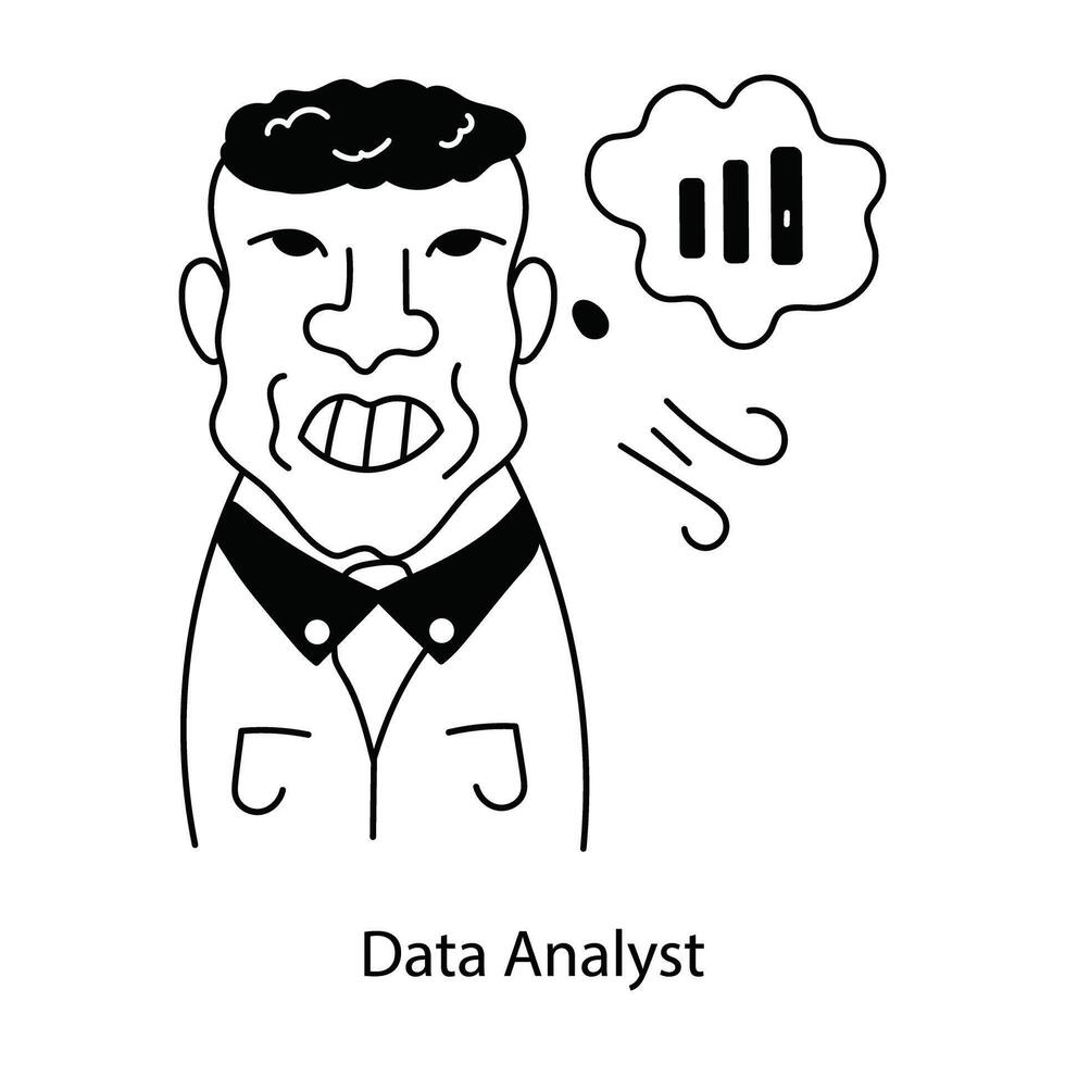 Trendy Data Analyst vector