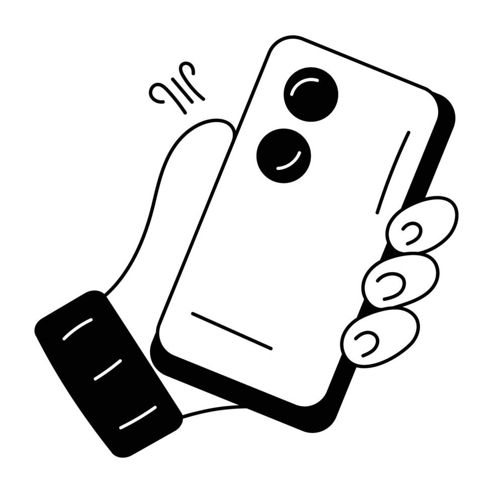 Trendy Grabbing Phone vector